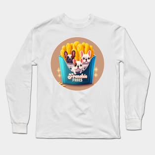 Frenchie fries #2 - French bulldogs & French fries Long Sleeve T-Shirt